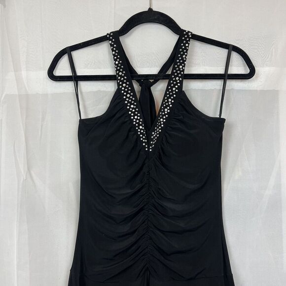 Vintage y2k Lipstick halter neck rhinestoned fairy dress cocktail party goth Md - Picture 2 of 7